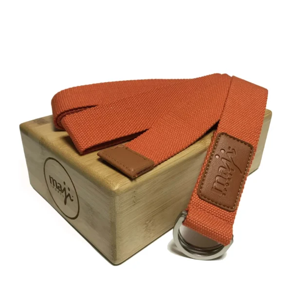 Maji Bamboo Yoga Block & Strap Combo