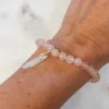 Faceted Rose Quartz Bracelet in Gold - Image 2