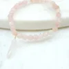 Faceted Rose Quartz Bracelet in Gold - Image 3