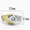 Two-Tone Gold Stainless Steel Ring AAA Grade CZ - Image 2